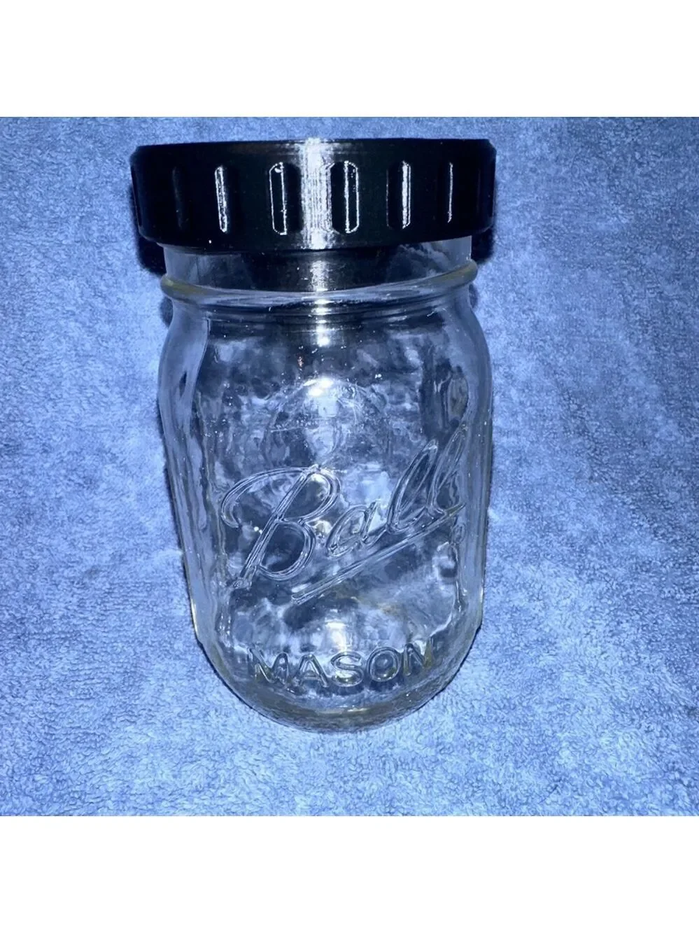 3D Printed Fruit Fly Mason Jar Trap Black Lid And Jar Complete Set